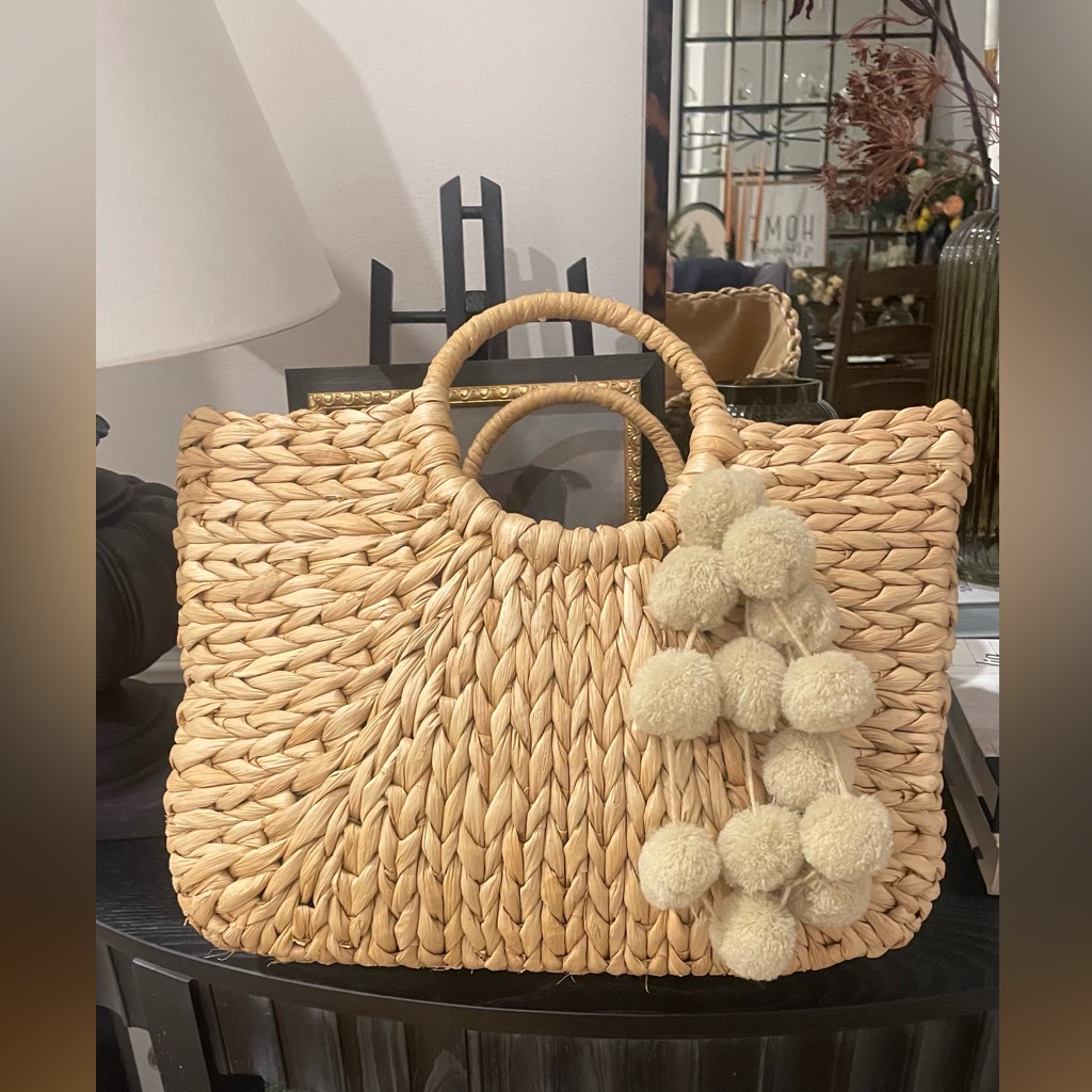 Summer Beach Bag, Ladies Corn Husk Handbag,